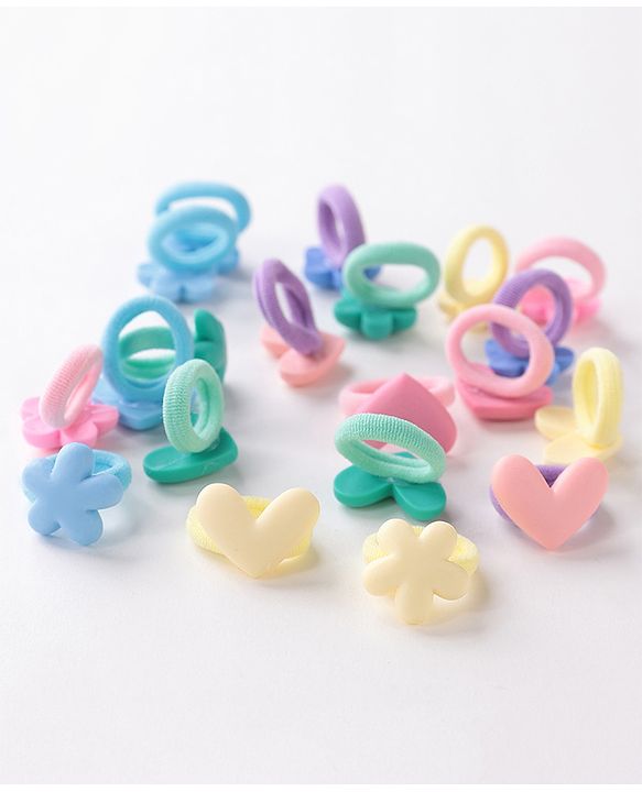 Babyhug Rubber Bands with Appliques Pack of 20 - Multicoloured
