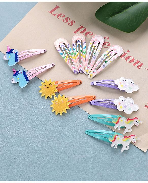 Babyhug Snap Clips  Free Size Pack of 12 - Multicolor