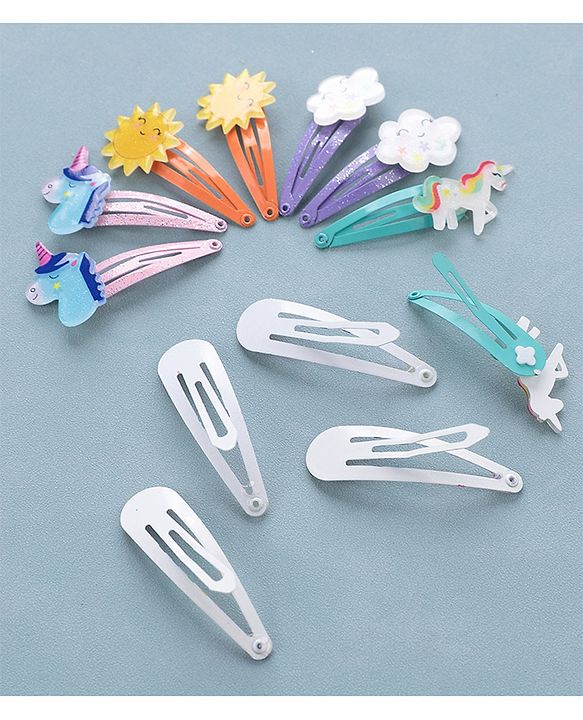 Babyhug Snap Clips  Free Size Pack of 12 - Multicolor