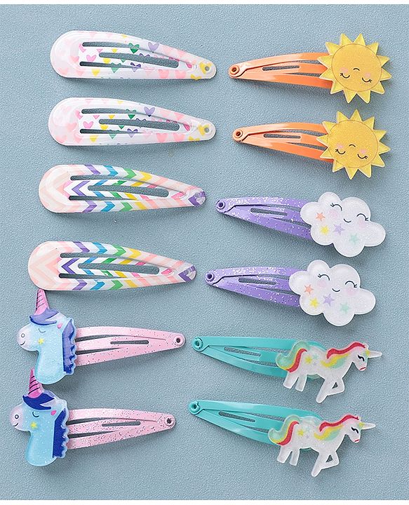 Babyhug Snap Clips  Free Size Pack of 12 - Multicolor