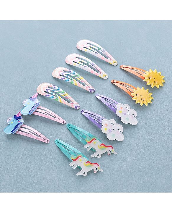 Babyhug Snap Clips  Free Size Pack of 12 - Multicolor