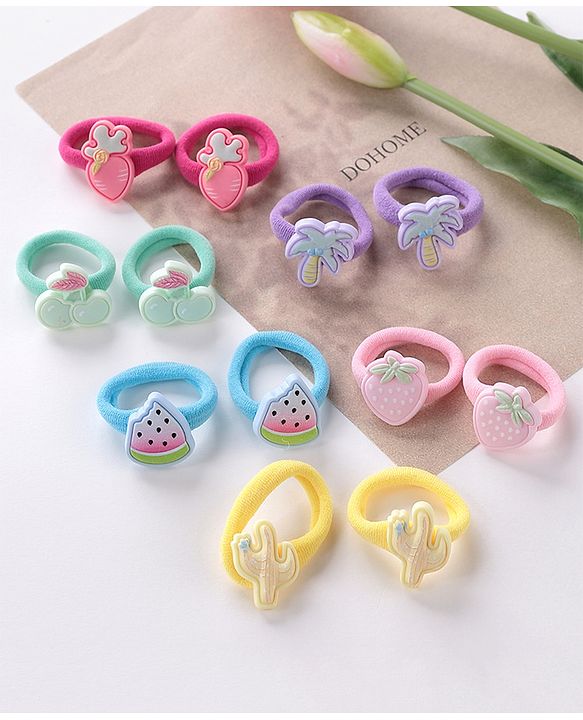 Babyhug Rubber Bands & Scrunchies Sets  Pack of 12 - Multicolour