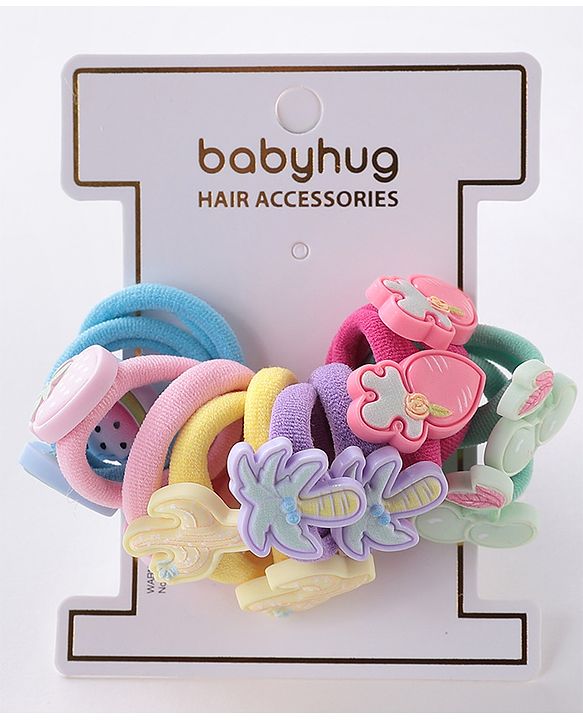 Babyhug Rubber Bands & Scrunchies Sets  Pack of 12 - Multicolour