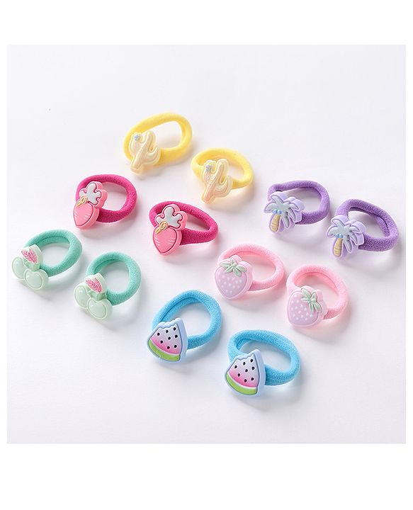 Babyhug Rubber Bands & Scrunchies Sets  Pack of 12 - Multicolour