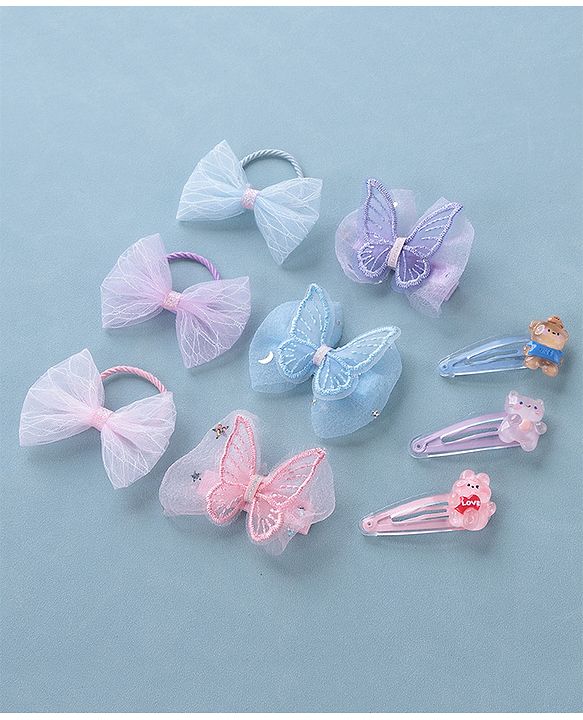 Babyhug Hair Pins And Clips  Pack of 9- Multicolor