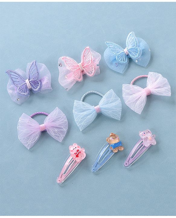 Babyhug Hair Pins And Clips  Pack of 9- Multicolor