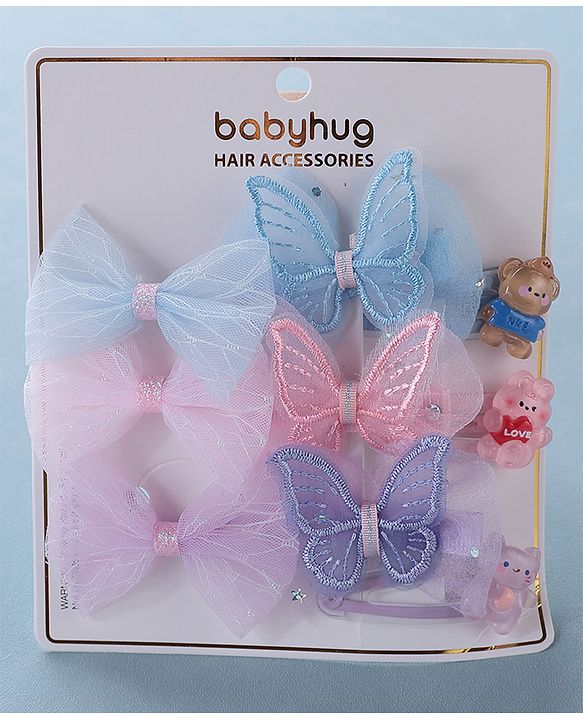 Babyhug Hair Pins And Clips  Pack of 9- Multicolor