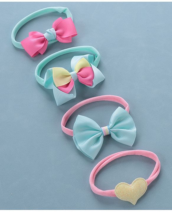 Babyhug Headbands with Bow Free Size Pack of 4 - Multicolor