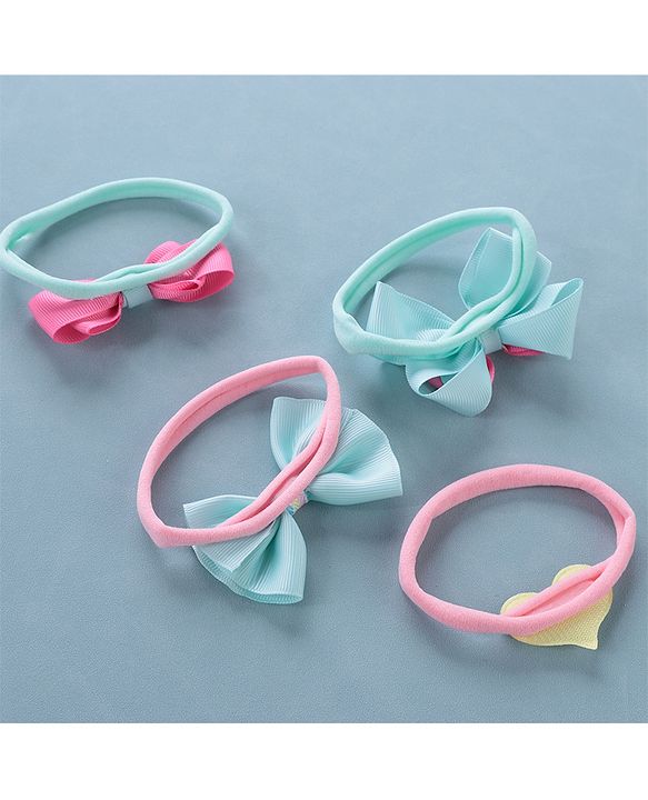 Babyhug Headbands with Bow Free Size Pack of 4 - Multicolor