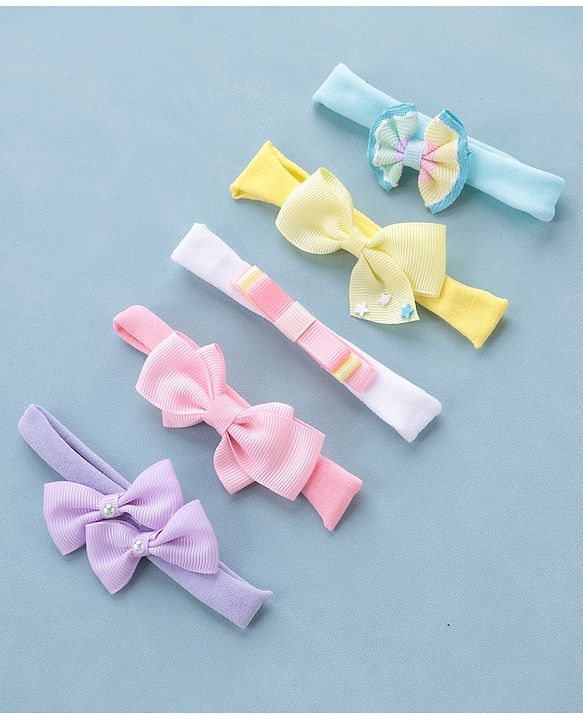 Babyhug Headbands  Free Size Pack of 5 - Multicolor