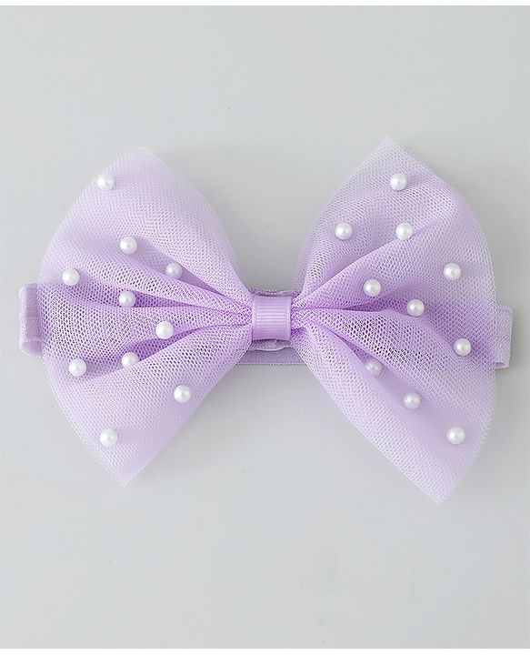 Babyhug Free Size Headbands With Bow & Pearl Applique Pack of 3 - Purple Pink & White