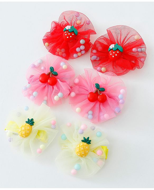 Babyhug Hair Pins And Clips Pack of 6- Multicolored
