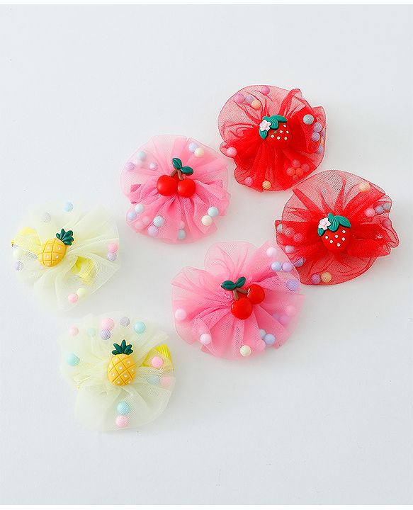 Babyhug Hair Pins And Clips Pack of 6- Multicolored
