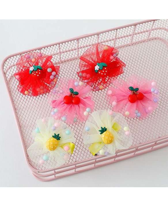 Babyhug Hair Pins And Clips Pack of 6- Multicolored
