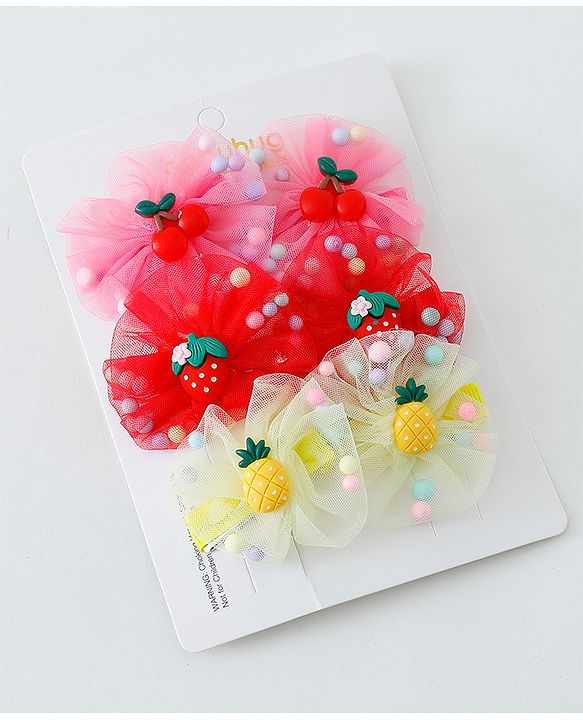 Babyhug Hair Pins And Clips Pack of 6- Multicolored