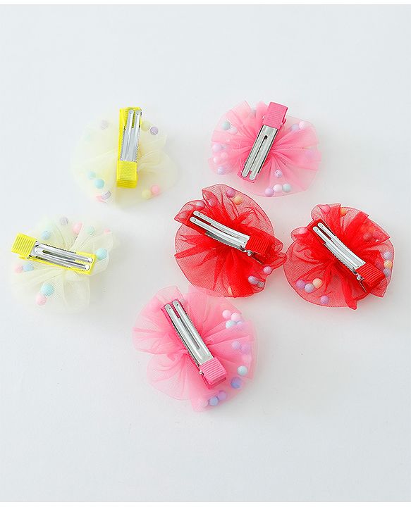 Babyhug Hair Pins And Clips Pack of 6- Multicolored
