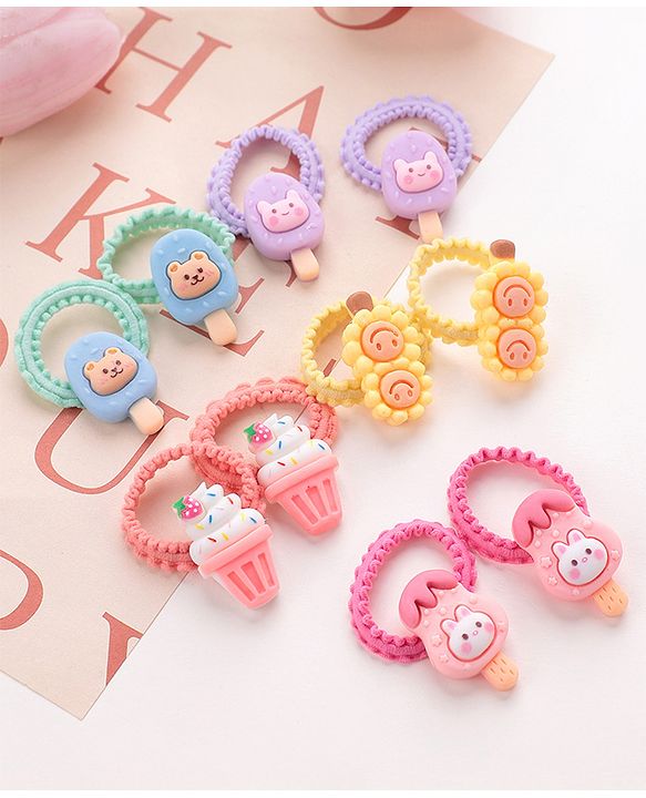 Babyhug Rubber Bands  with Appliques Pack of 10 - Multicolour