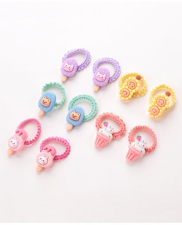Babyhug Rubber Bands  with Appliques Pack of 10 - Multicolour