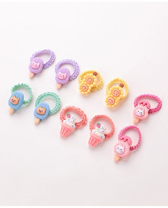 Babyhug Rubber Bands  with Appliques Pack of 10 - Multicolour