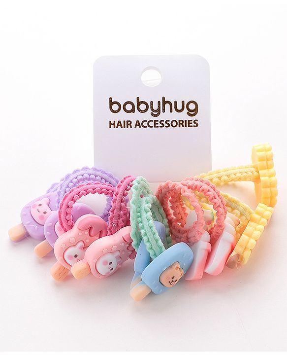 Babyhug Rubber Bands  with Appliques Pack of 10 - Multicolour