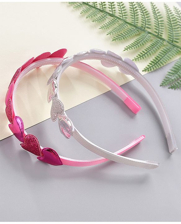Babyhug Free Size Hair Bands Pack of 2 - Pink & Silver