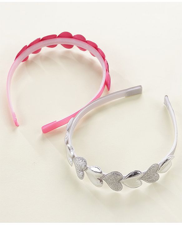 Babyhug Free Size Hair Bands Pack of 2 - Pink & Silver