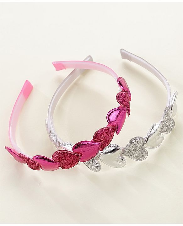 Babyhug Free Size Hair Bands Pack of 2 - Pink & Silver