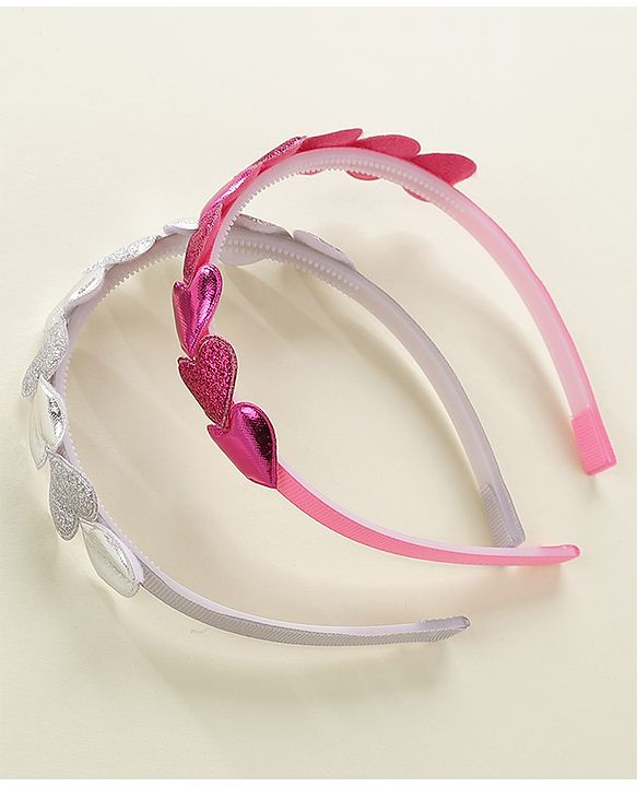 Babyhug Free Size Hair Bands Pack of 2 - Pink & Silver