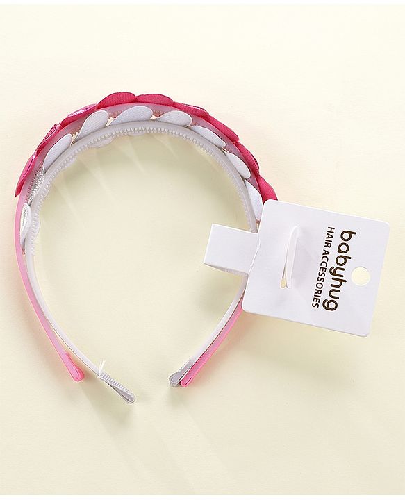 Babyhug Free Size Hair Bands Pack of 2 - Pink & Silver