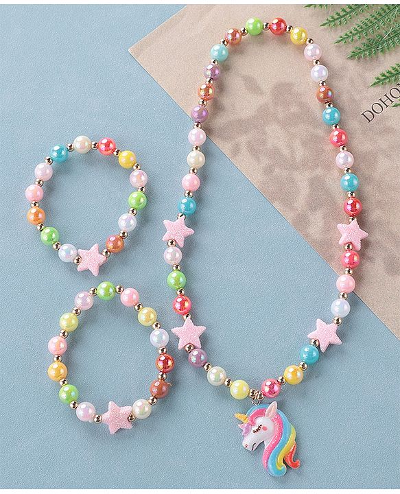 Babyhug Neck Piece & Bracelet Set Free Size - Multicolor