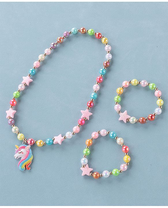 Babyhug Neck Piece & Bracelet Set Free Size - Multicolor