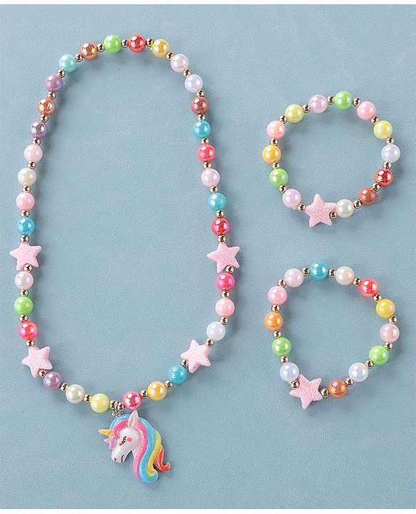 Babyhug Neck Piece & Bracelet Set Free Size - Multicolor