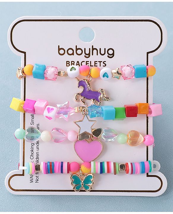 Babyhug Bracelets & Bangles Free Size Pack of 4 - Multicolor