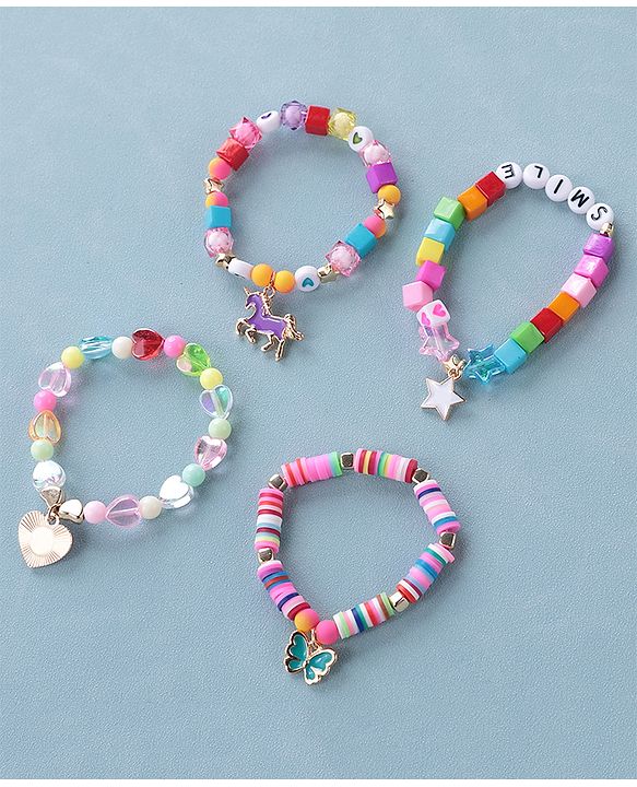Babyhug Bracelets & Bangles Free Size Pack of 4 - Multicolor