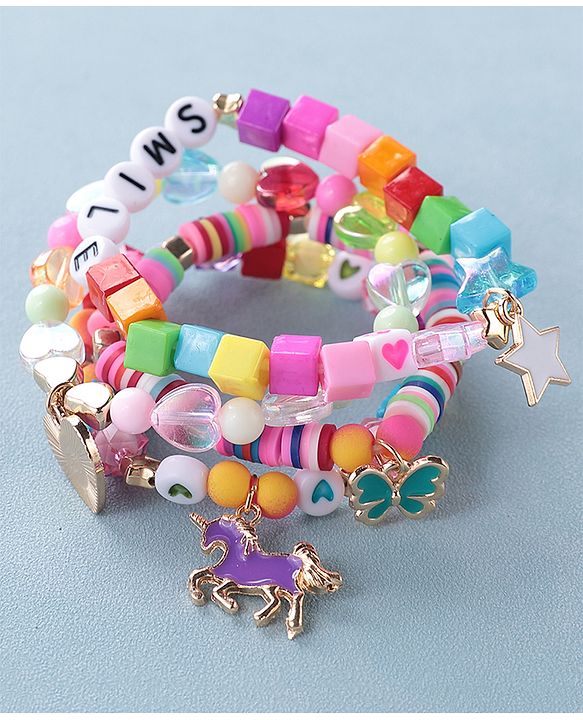 Babyhug Bracelets & Bangles Free Size Pack of 4 - Multicolor