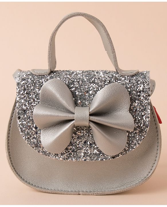 Babyhug Sling Bag with a Bow - Silver