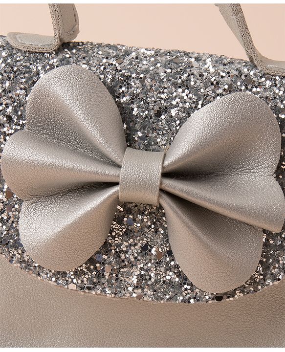 Babyhug Sling Bag with a Bow - Silver