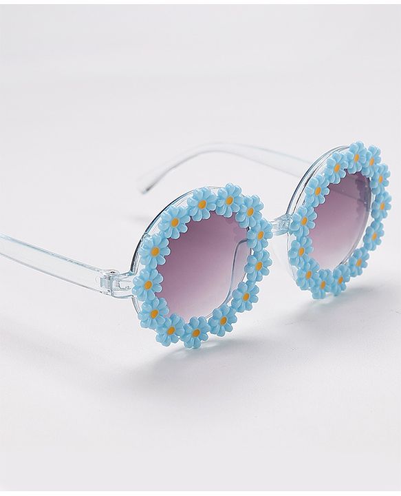 Babyhug Sunglasses  with Flower Design Free Size- Blue