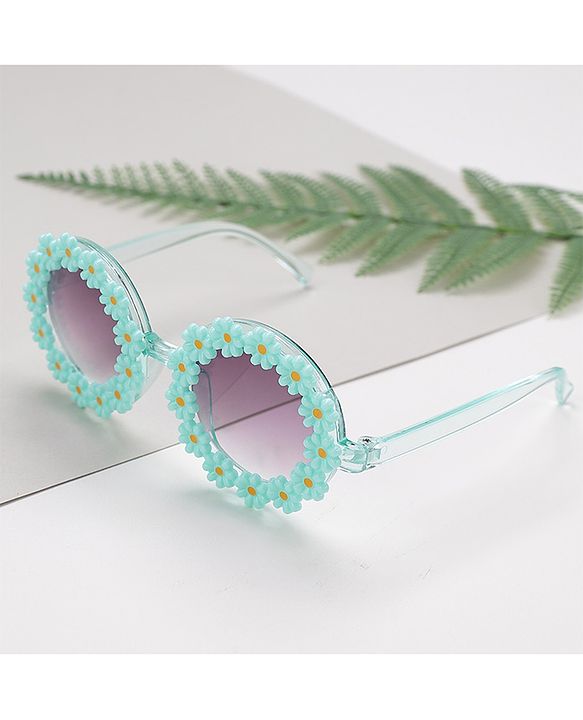 Babyhug Sunglasses with Flower Design Free Size- Blue