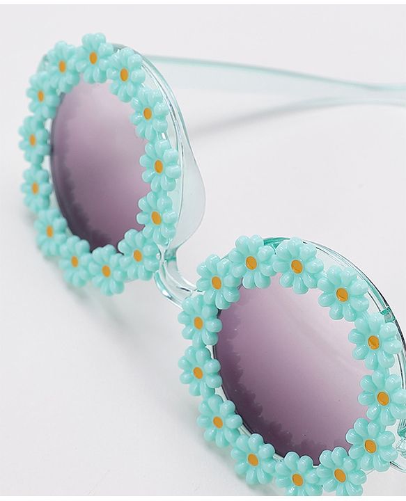 Babyhug Sunglasses with Flower Design Free Size- Blue