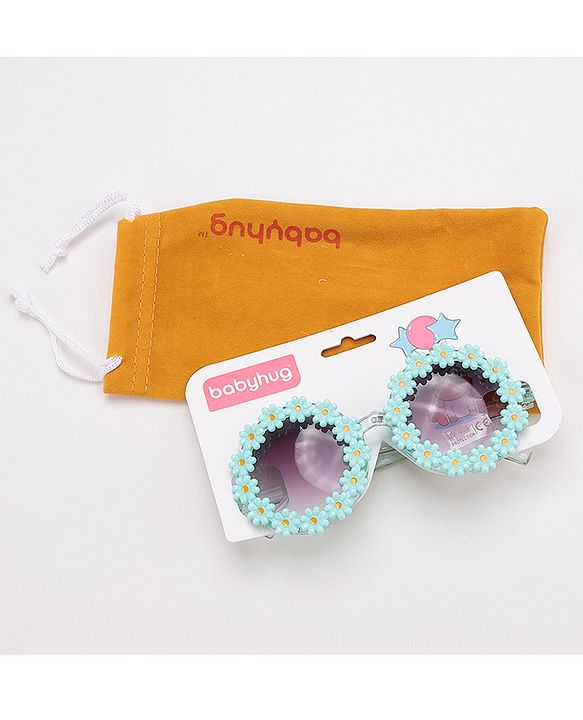 Babyhug Sunglasses with Flower Design Free Size- Blue