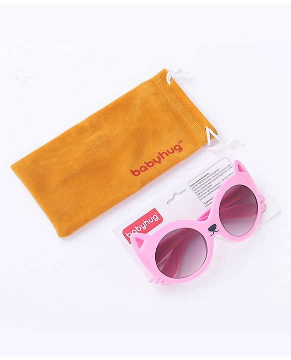 Babyhug Sunglasses Cat Theme Free Size- Pink
