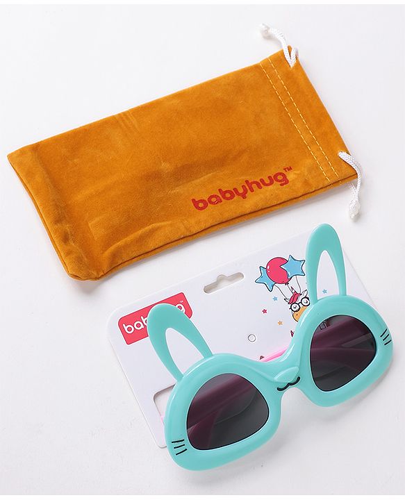 Babyhug Sunglasses with Rabbit Ear Design Free Size- Light Green