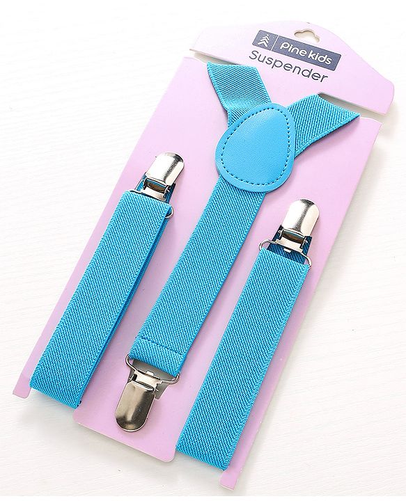 Pine Kids Free Size Bow and Suspender Set - Blue