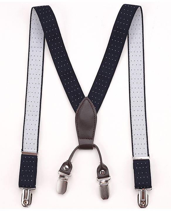 Pine Kids Free Size Solid Colour Suspender - Navy Blue