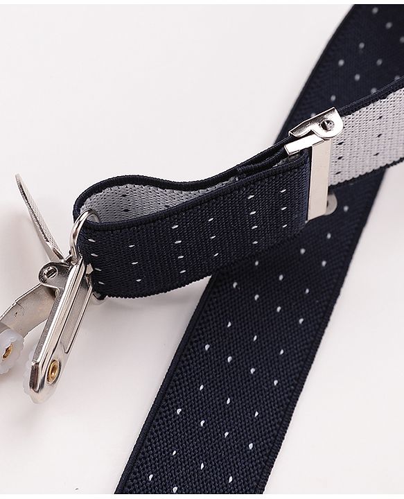 Pine Kids Free Size Solid Colour Suspender - Navy Blue