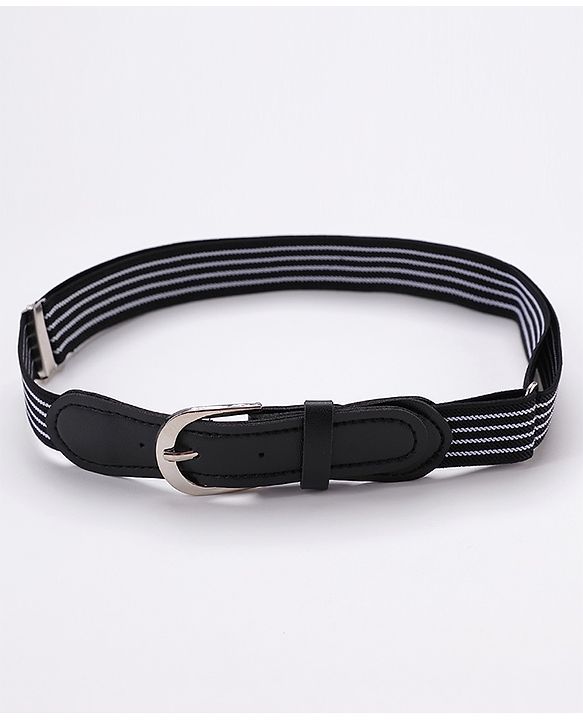 Pine Kids Belt with Stripes Theme Free Size - Black