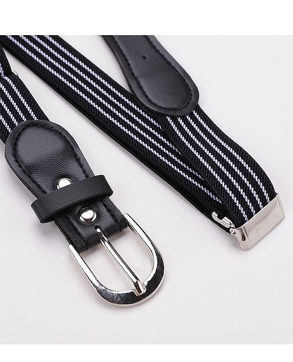 Pine Kids Belt with Stripes Theme Free Size - Black