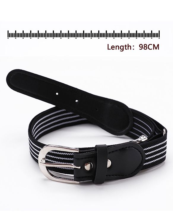 Pine Kids Belt with Stripes Theme Free Size - Black