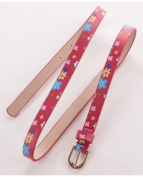 Pine Kids Belt Free Size Floral Print - Red